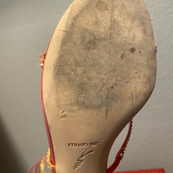 Rene caovilla Cleo sandal in tropical juice satin - Picture 8 of 8